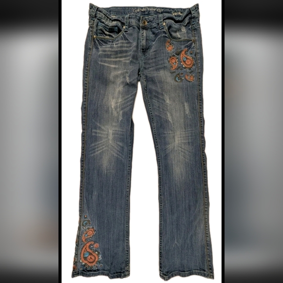 Cowgirl Tuff Company Womens 33x35 (37x35) Wild Paisley Embroidered Jeans - Picture 8 of 13
